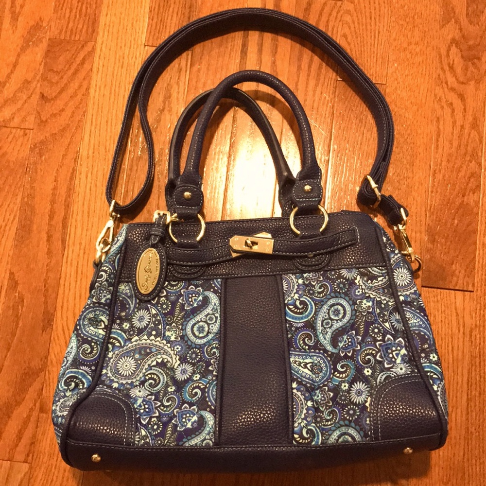 Simply Glamorous Blue Paisley Handbag